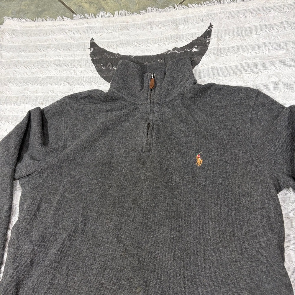 Polo Ralph Lauren Sweater Men Quarter Zip Pullover Estate Rib Sz M Casual Preppy - Picture 2 of 11